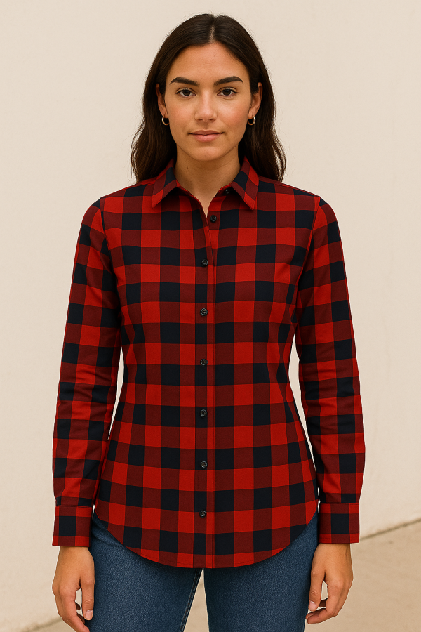 Women's Plaid Shirt - Image 3
