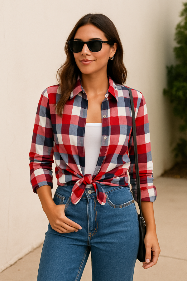 Women's Plaid Shirt - Image 10