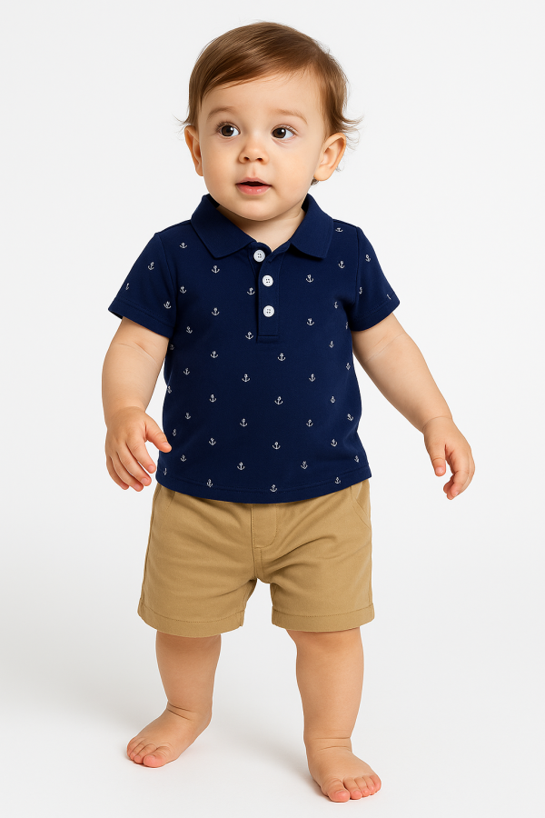Toddler Boys Anchor Printed Clothing Set - Image 4
