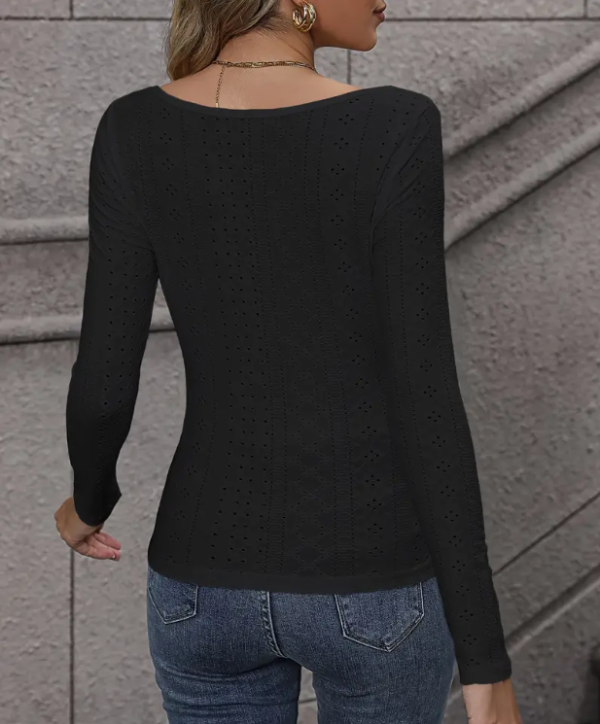 Lace-Trim Sweetheart Embroidered Top - Image 12