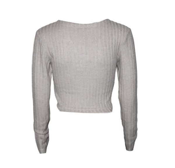Chic Ribbed V-Neck Crop Top - Image 6