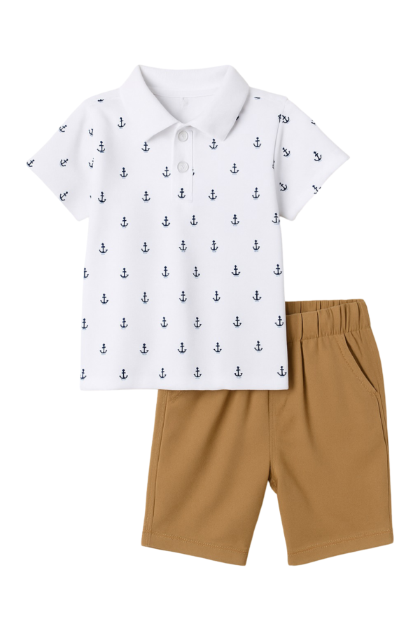 Toddler Boys Anchor Printed Clothing Set - Image 3