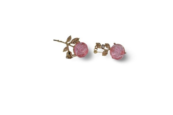 Blush Bloom Drop Flower Earrings - Image 11