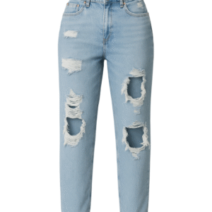 Ripped High- Waisted Straight- Leg Jeans