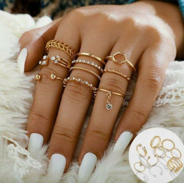 Gold Stackable Ring Set - Image 2
