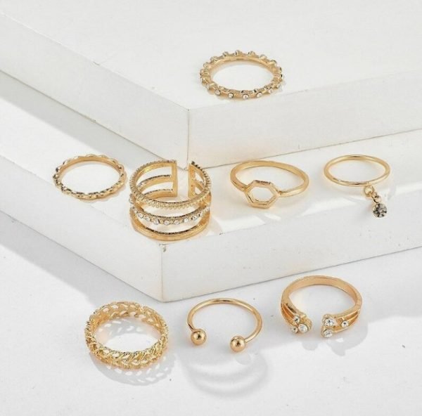 Gold Stackable Ring Set - Image 4