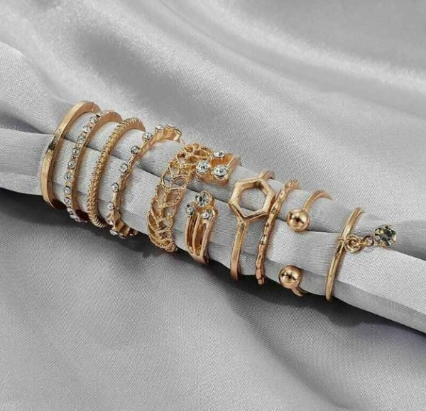 Gold Stackable Ring Set - Image 3