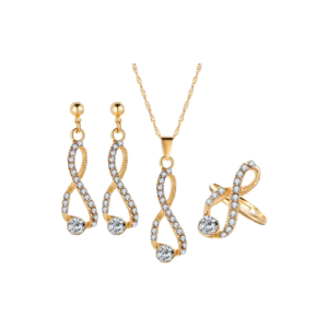 Infinity Sparkle Gold Jewelry Set