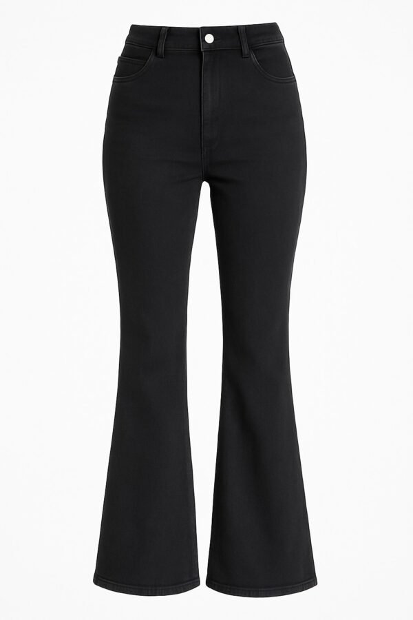 Classic High- Waisted Black Flared Jeans