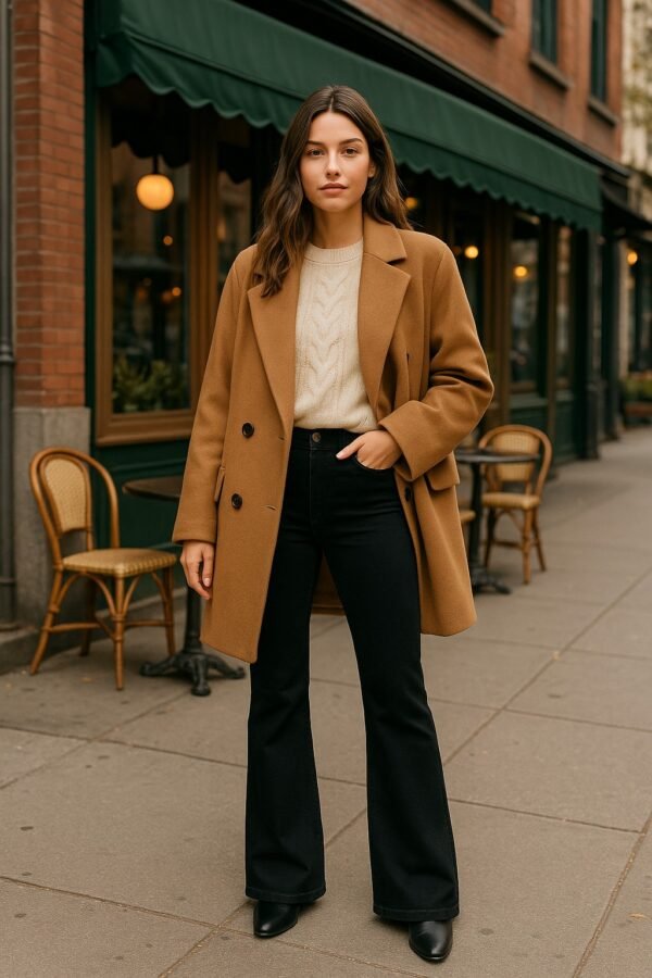 Classic High- Waisted Black Flared Jeans - Image 4