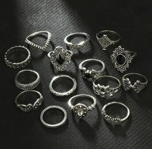 Boho Luxe Silver Ring Set - Image 3