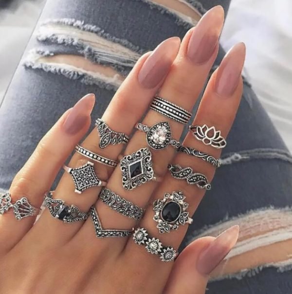 Boho Luxe Silver Ring Set - Image 2