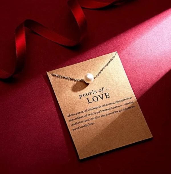Classic Pearl of Love Gold Necklace - Image 3