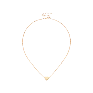 Delicate gold necklace with a small heart pendant.
