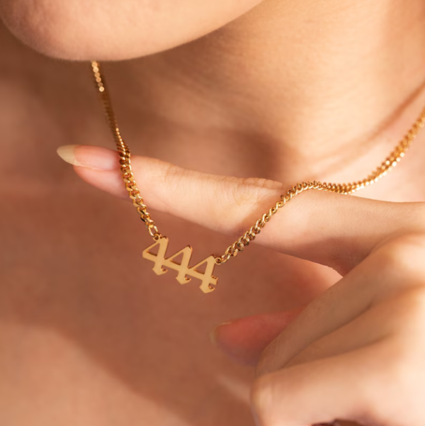 Gold 444 Angel Number Necklace - Image 2