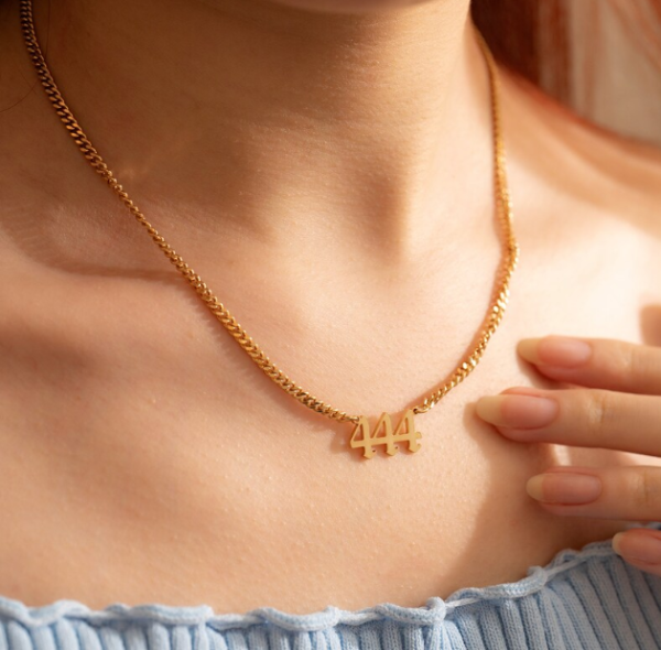 Gold 444 Angel Number Necklace - Image 6