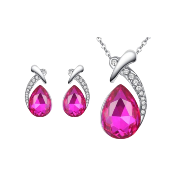 Elegant Teardrop Crystal Jewelry Set - Image 8