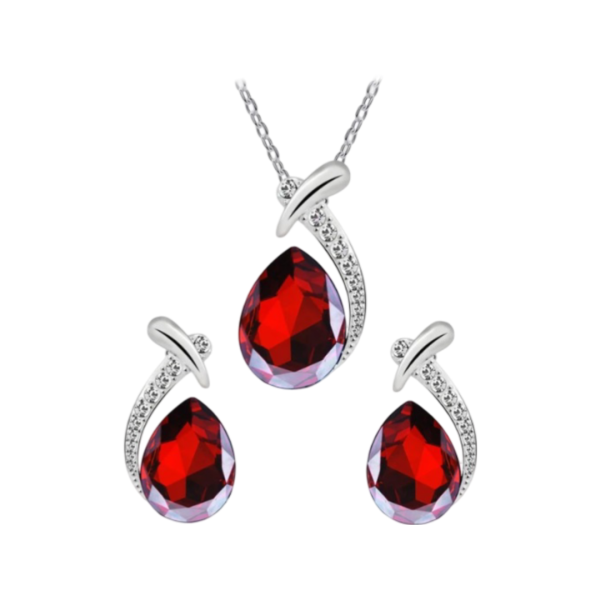 Elegant Teardrop Crystal Jewelry Set - Image 9