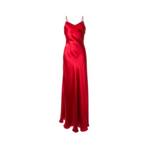 Elegant satin slip dress featuring a flattering cowl neckline and adjustable spaghetti straps. Designed with a flow silhouette and a floor- length hem for a timeless,, sophisticated look.