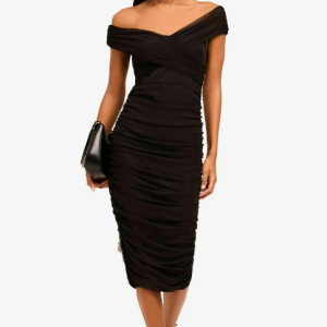 Off- shoulder Ruched Bodycon Dress