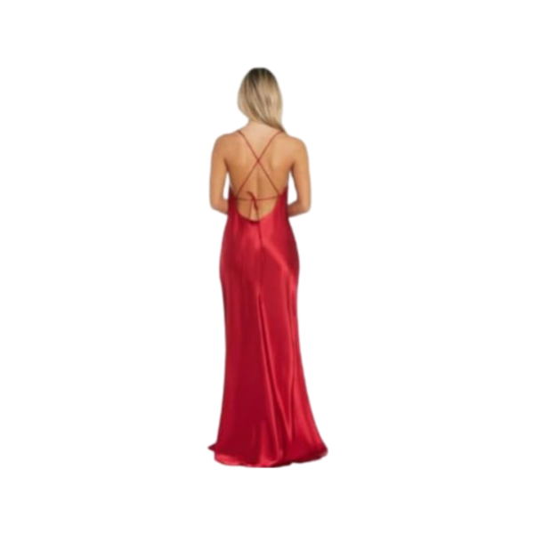Luxe Satin Cowl Neck Slip Dress - Image 3