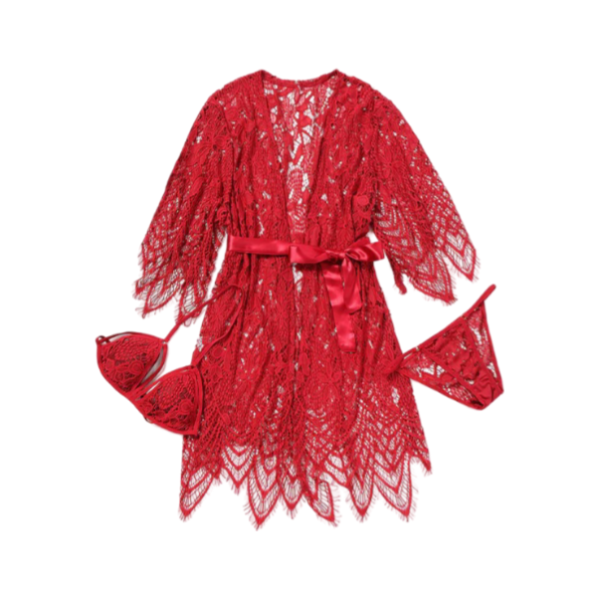 Lace Sheer Tie-Front Cover-Up - Image 6