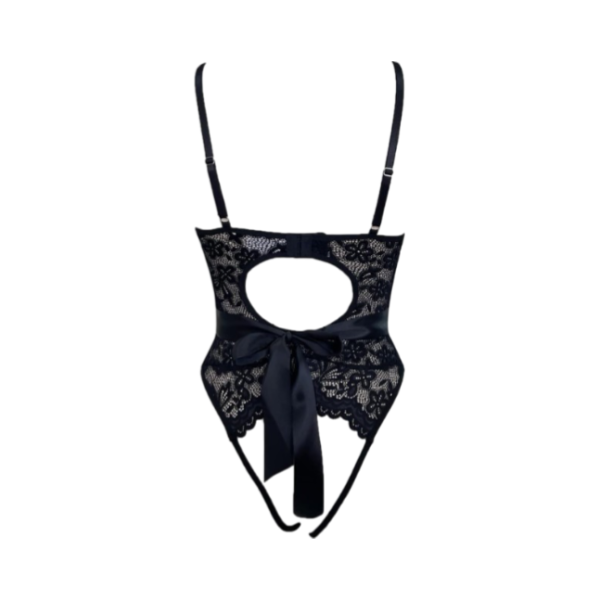 Lace Satin Bow Lingerie - Image 3