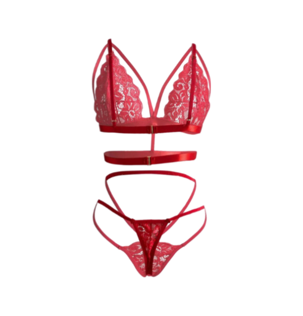 Strappy Lace Lingerie Set - Image 7