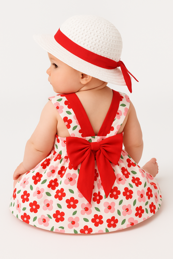 Toddler Girl Dress with Hat - Image 4