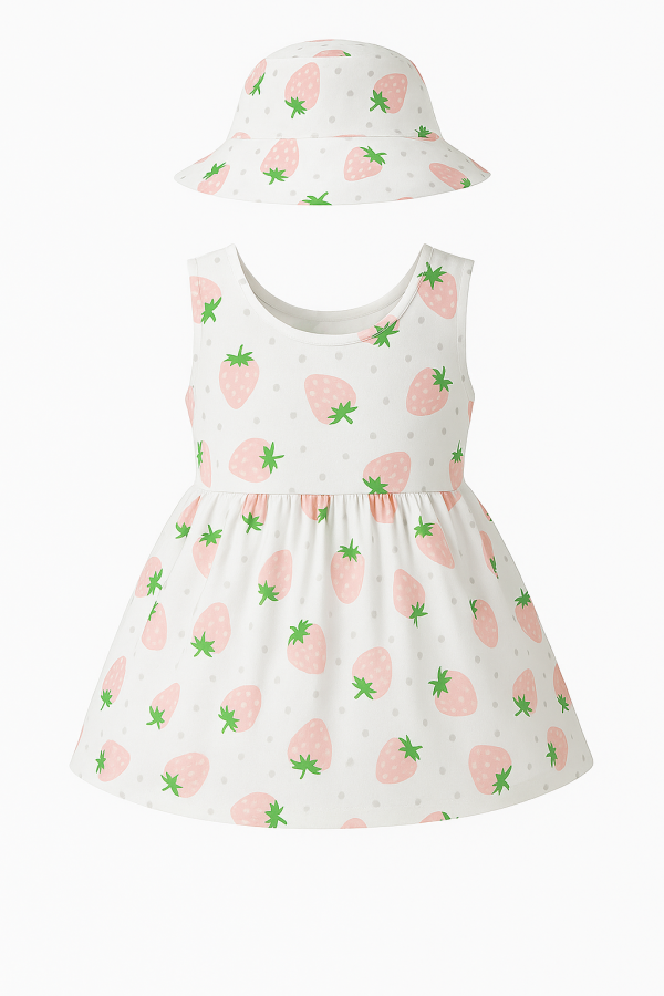 Baby/Toddler Girl Summer Dress and Hat Set - Image 2