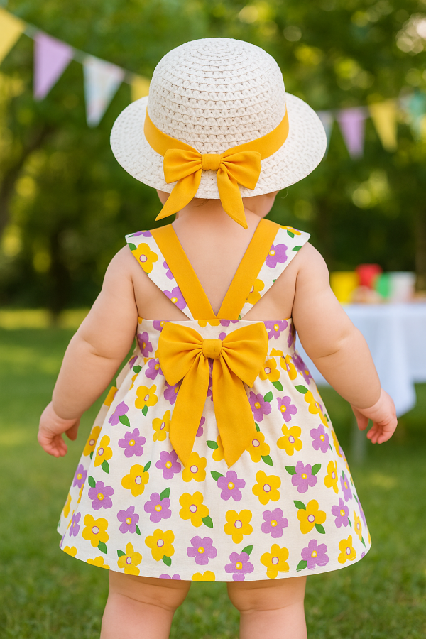 Toddler Girl Dress with Hat - Image 11