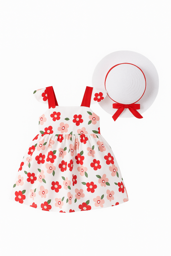 Toddler Girl Dress with Hat - Image 5