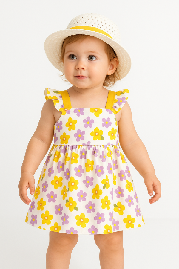 Toddler Girl Dress with Hat - Image 8
