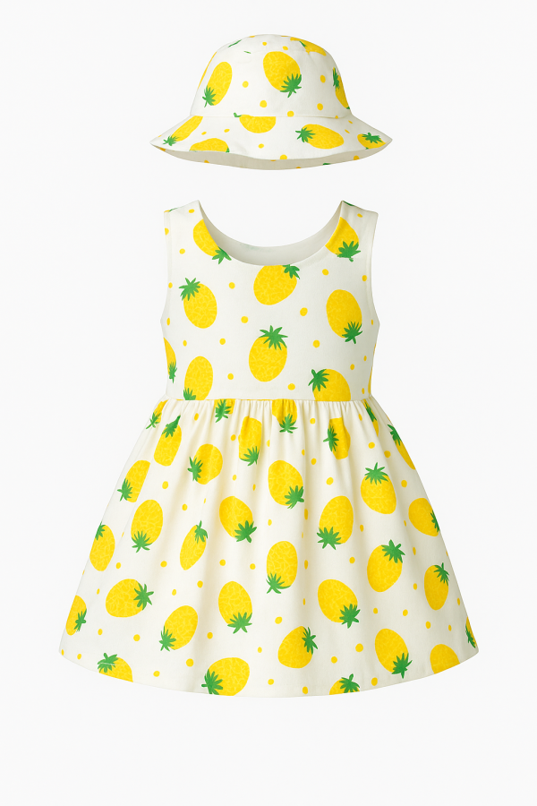 Baby/Toddler Girl Summer Dress and Hat Set - Image 5