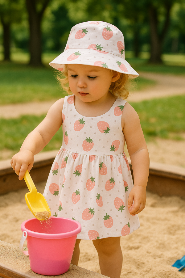 Baby/Toddler Girl Summer Dress and Hat Set - Image 3