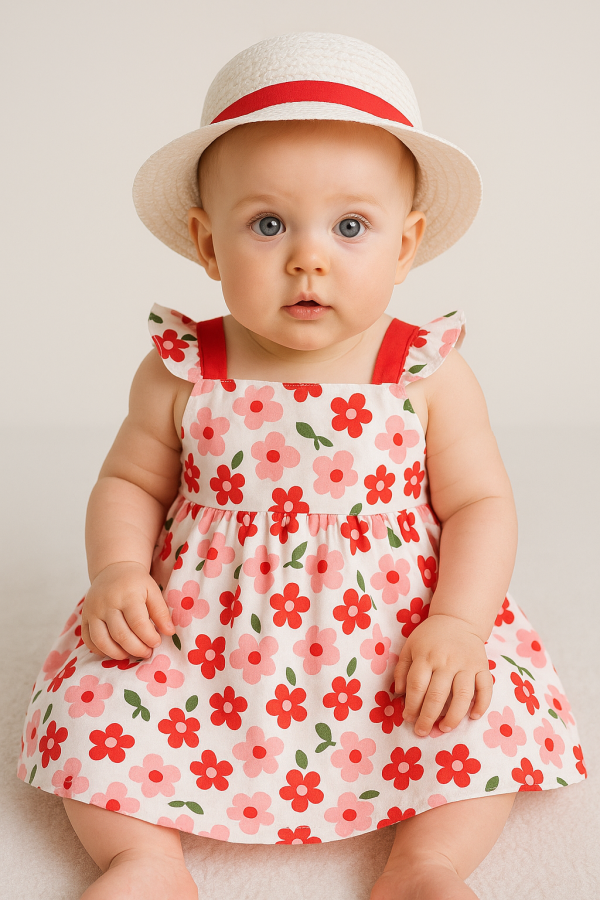 Toddler Girl Dress with Hat - Image 6