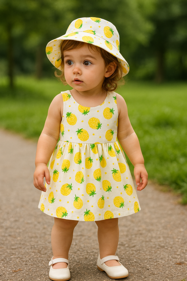 Baby/Toddler Girl Summer Dress and Hat Set - Image 6