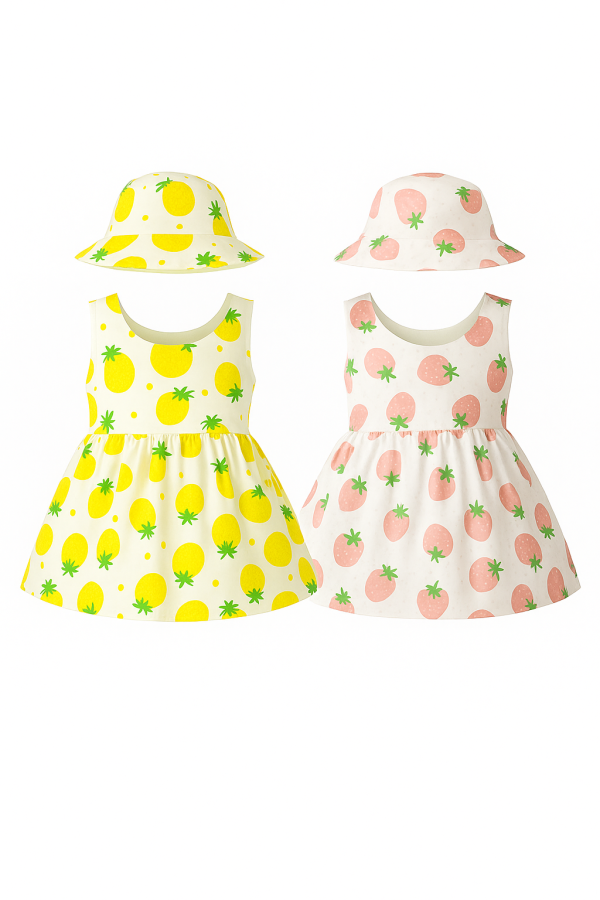 Baby/Toddler Girl Summer Dress and Hat Set - Image 9